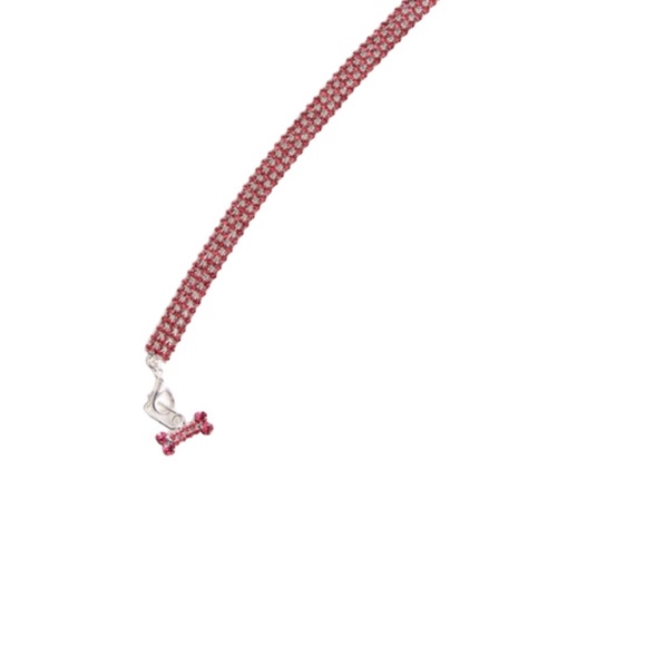 Brand new rhinestone with bone pendant pet collar (clear rhinestones) - Picture 3 of 4